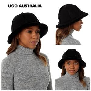 UGG Women's Water Resistant Sheepskin & Shearling Paneled Bucket Hat $165